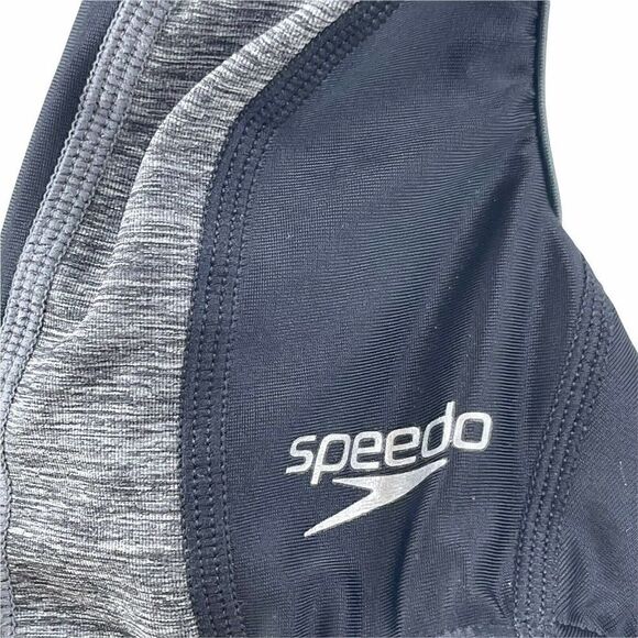 Speedo Pro LT Swimsuit One Piece Womens Size 6 Black & Gray Scoop Cross Back - Picture 3 of 5